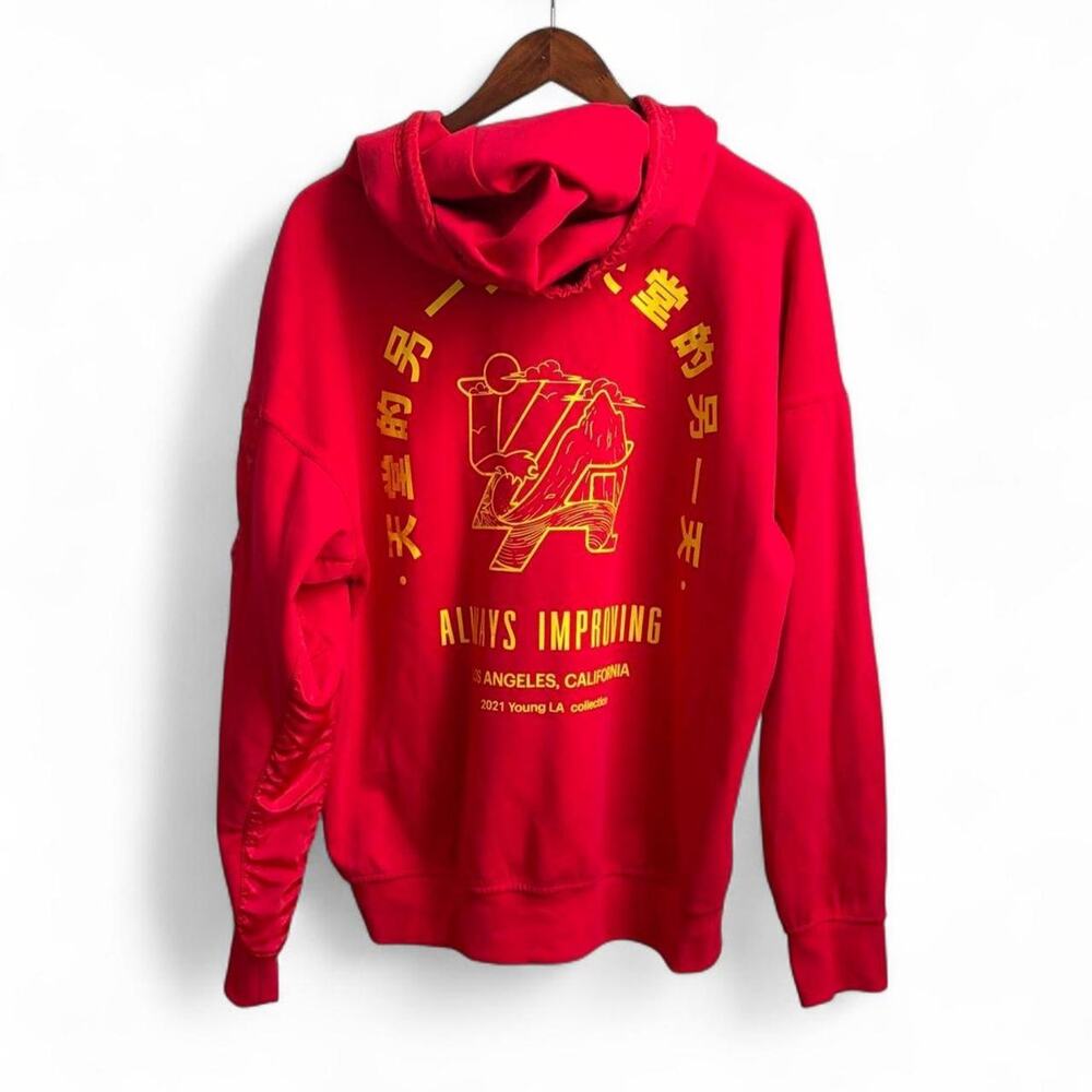 YoungLA Always Improving Gym Workout Hoodie Mens L Bodybuilding Lifting